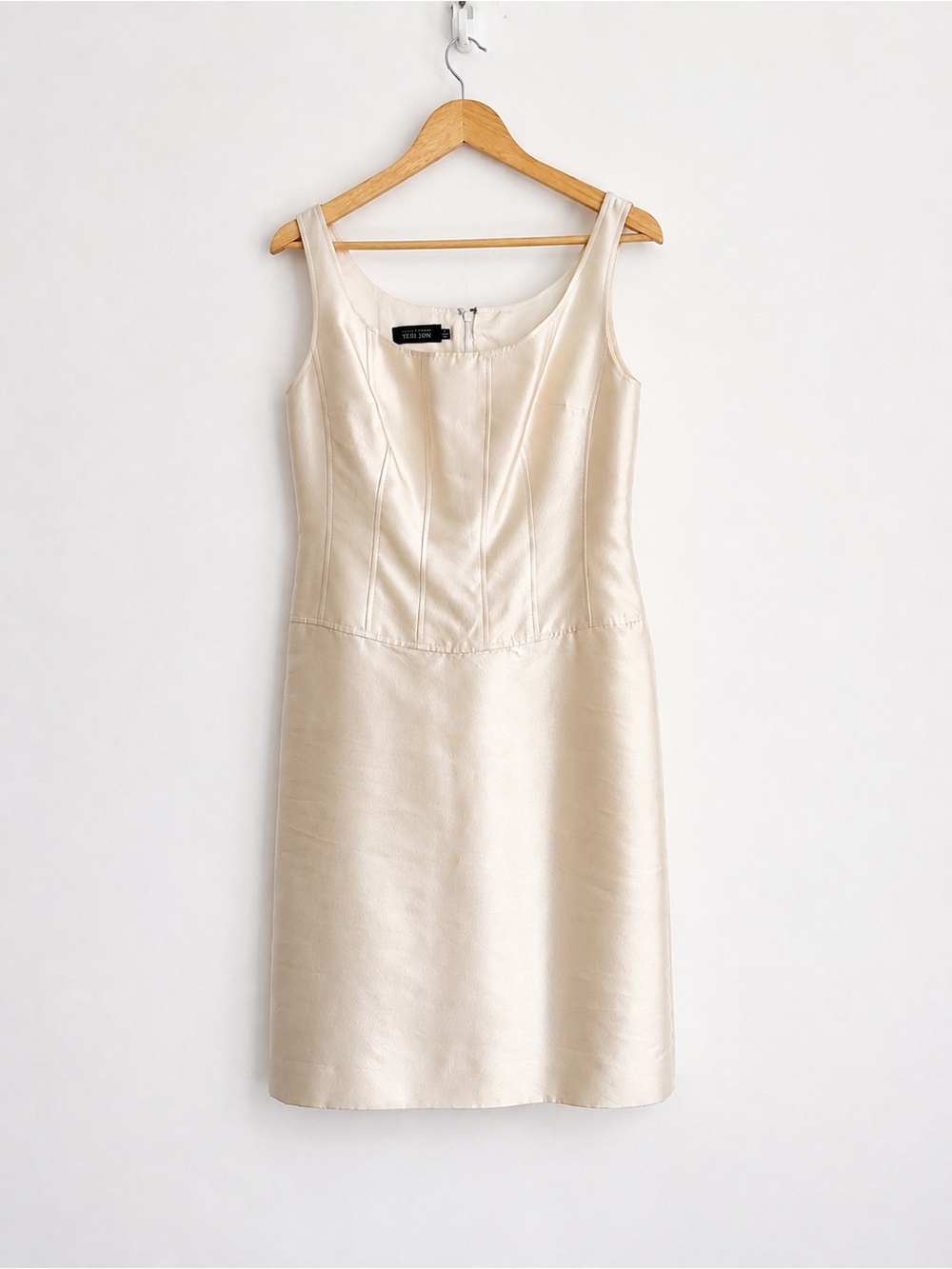 Rickie Freeman Teri Jon Silk Wool Sheath Dress Quiet Luxury 10